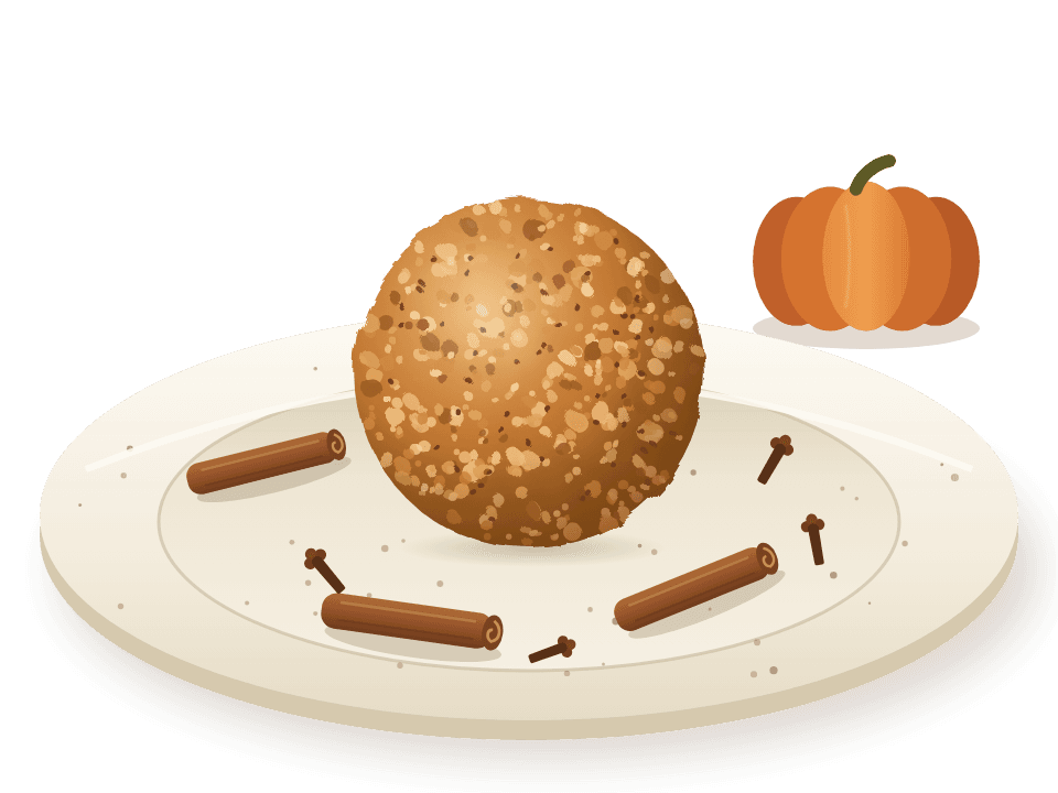Pumpkin Spice bite on a plate with warm spices